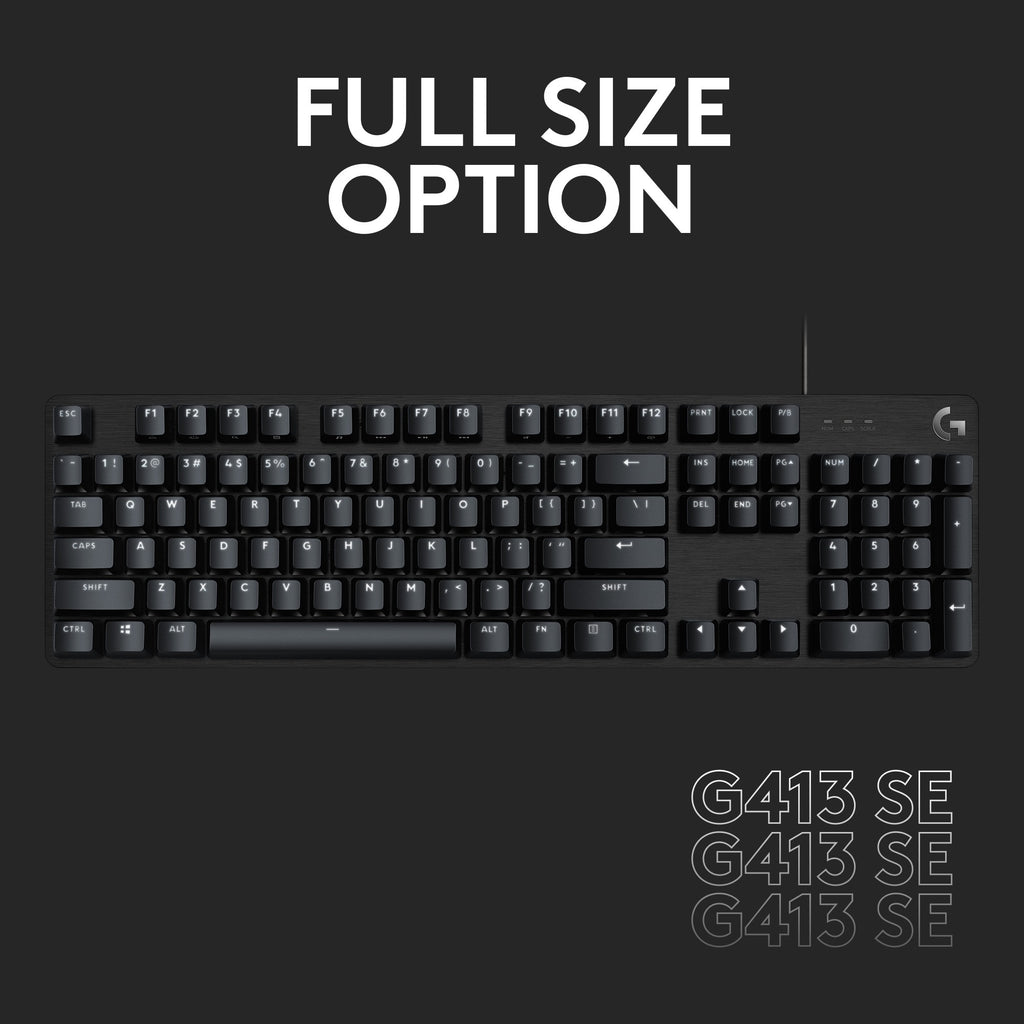 Logitech g413 tkl se mechanisch gaming toetsenbord (zwart, us-international lay-out (qwerty), gl tactile, 80% (tkl))