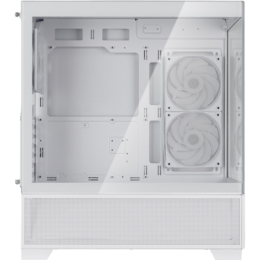 Silverstone lucid 05 mini tower behuizing (wit | 2x usb-a | 1x usb-c | rgb | tempered glass)
