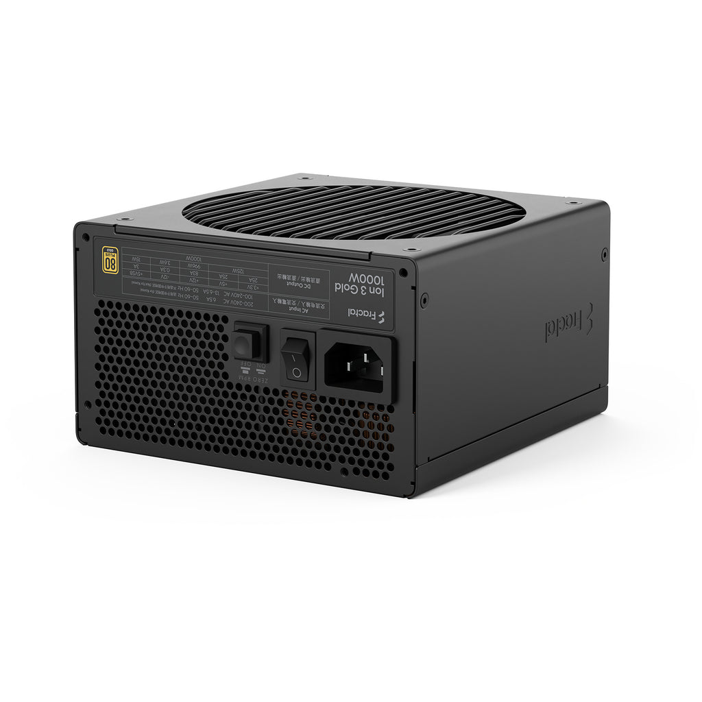 Fractal design ion gold 3 modulaire 1000 watt voeding (zwart, 1x 12v-2x6, 3x pcie)