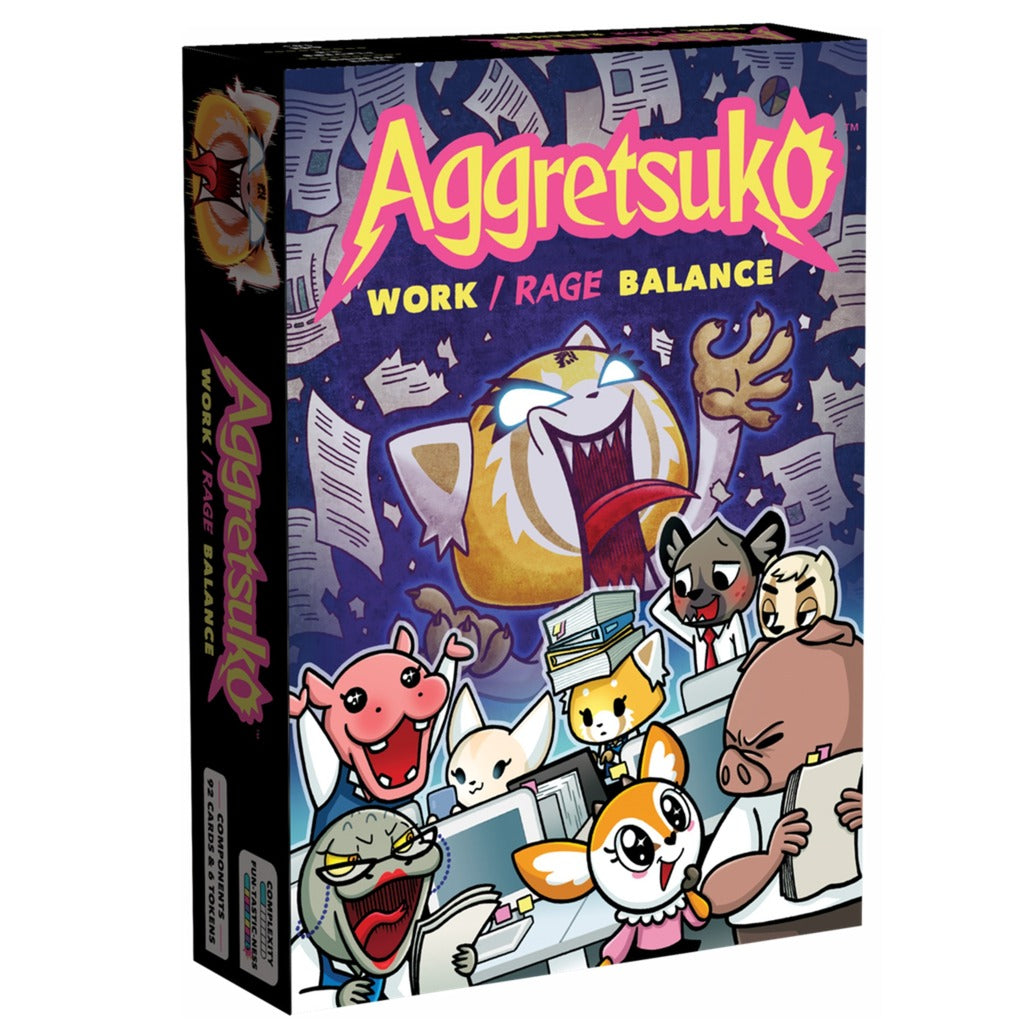 European player network aggretsuko: work rage balance kaartspel (engels, 3 - 6 spelers, 30 minuten, vanaf 10 jaar)