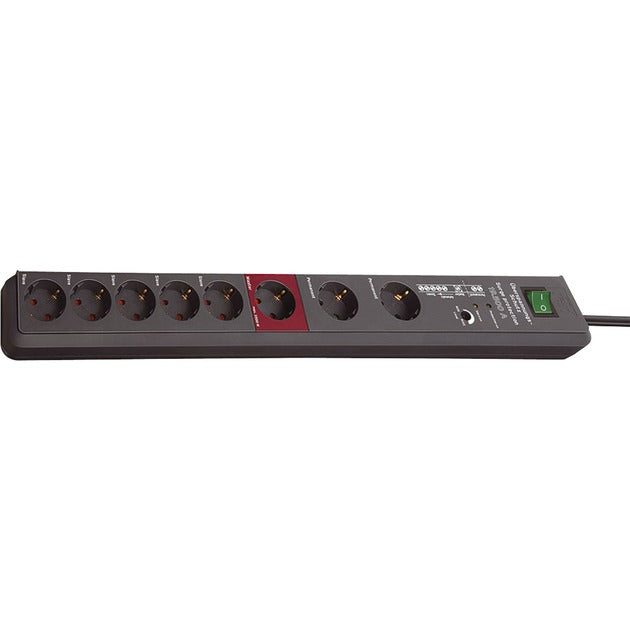 Brennenstuhl secure-tec 8 way stekkerdoos (antraciet, voor 8 stekkers)