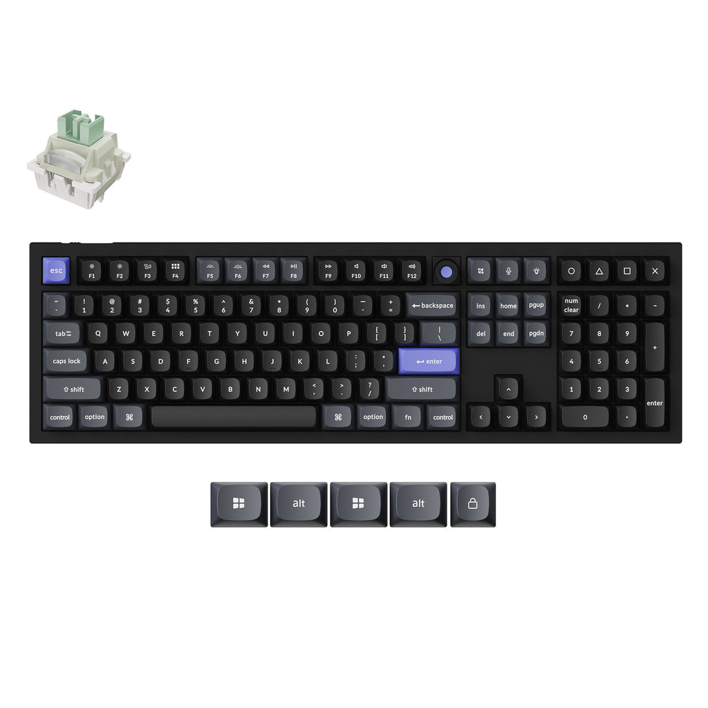 Keychron q6 he 8k magnetic switch keyboard (zwart, us lay-out (qwerty), ultra-fast lime, 100%, rgb, hot swap, 8k)