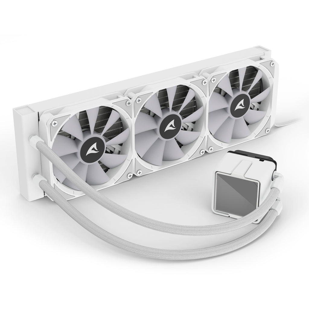 Sharkoon s100 argb waterkoeling (wit, 4-pins pwm fan-connector)