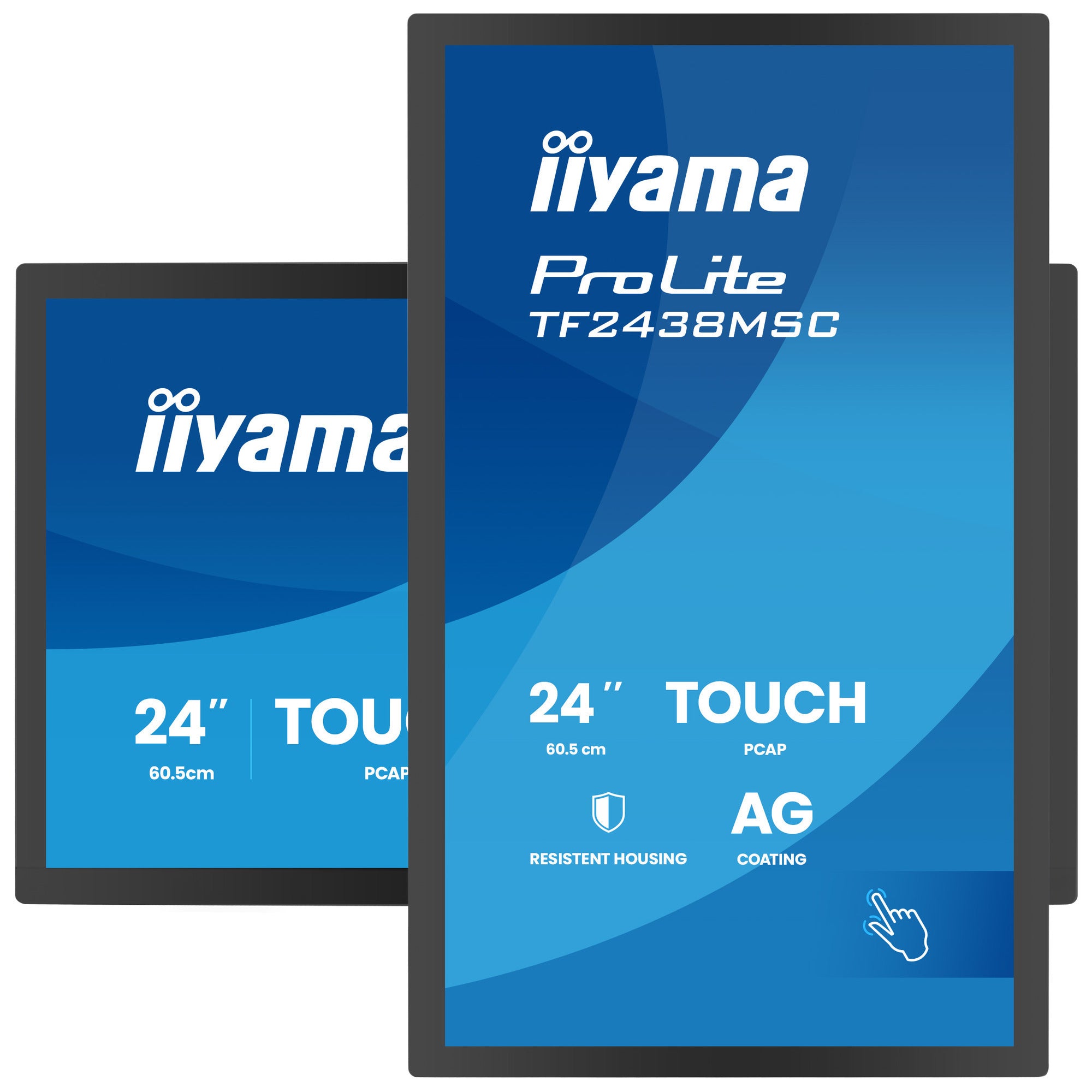 Iiyama prolite tf2438msc-b2 23.8 monitor (zwart, 120 hz, hdmi, displayport, audio, usb, touch)