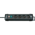 Brennenstuhl premium-line 4x stekkerdoos (zwart, 1951140100, voor 4 stekkers, 1,8m)