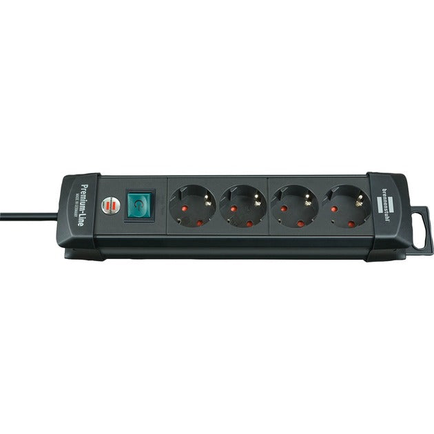 Brennenstuhl premium-line 4x stekkerdoos (zwart, 1951140100, voor 4 stekkers, 1,8m)