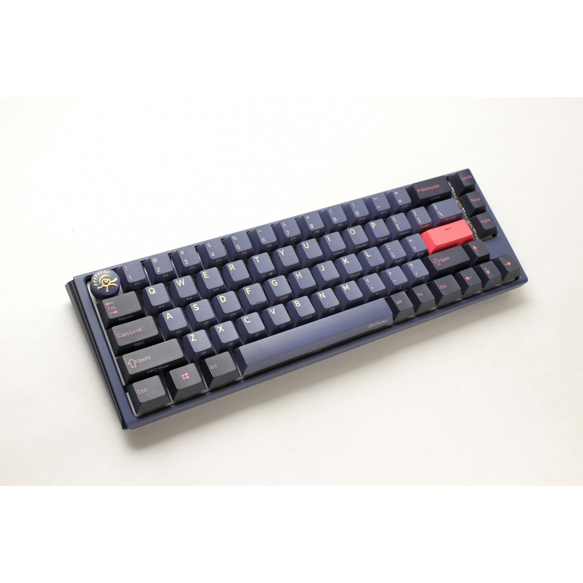 Ducky one 3 cosmic blue sf rgb mechanisch toetsenbord (donkerblauw, us lay-out (qwerty), cherry mx brown, 65%, rgb leds, double-shot pbt, hot-swappable, quack mechanics)