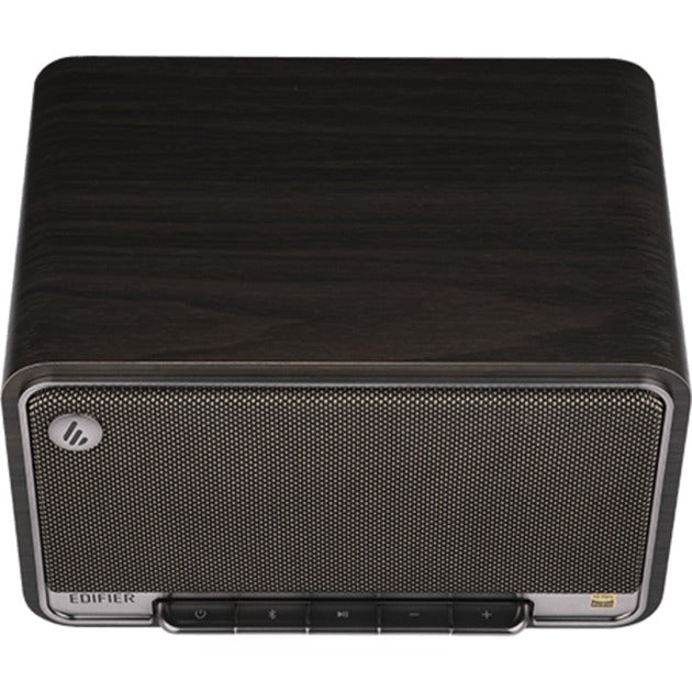 Edifier d32 draadloze tafelluidspreker (donkerbruin zilver, bluetooth, wi-fi (apple airplay), usb-c, aux)
