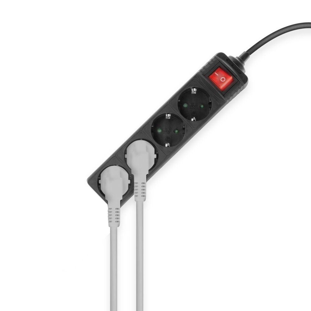 Act Steckdose mit Schalter, 4 Steckdosen, 2 m, schwarz