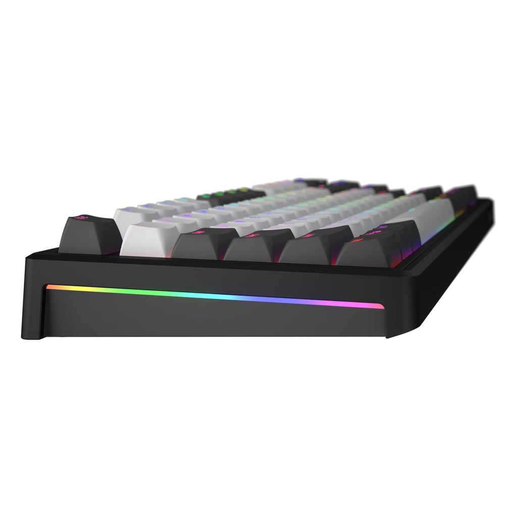 Hator skyfall pro wireless rgb mechanisch gaming toetsenbord (zwart, us lay-out (qwerty), hator aurum vanilla silent, 80% (tkl), rgb, double-shot pbt, hot-swap, 2.4ghz | bluetooth | usb-c)