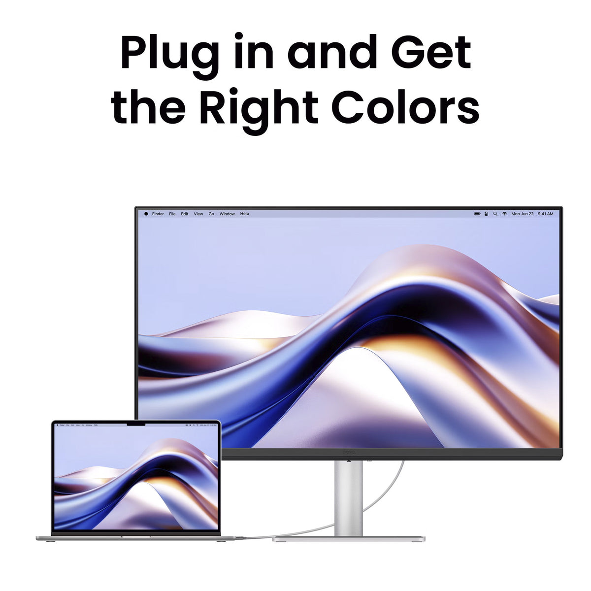 Benq ma270up voor macbook 27 4k ultra hd monitor (zilver, 2x hdmi, 2x usb-c, 2x usb-a)