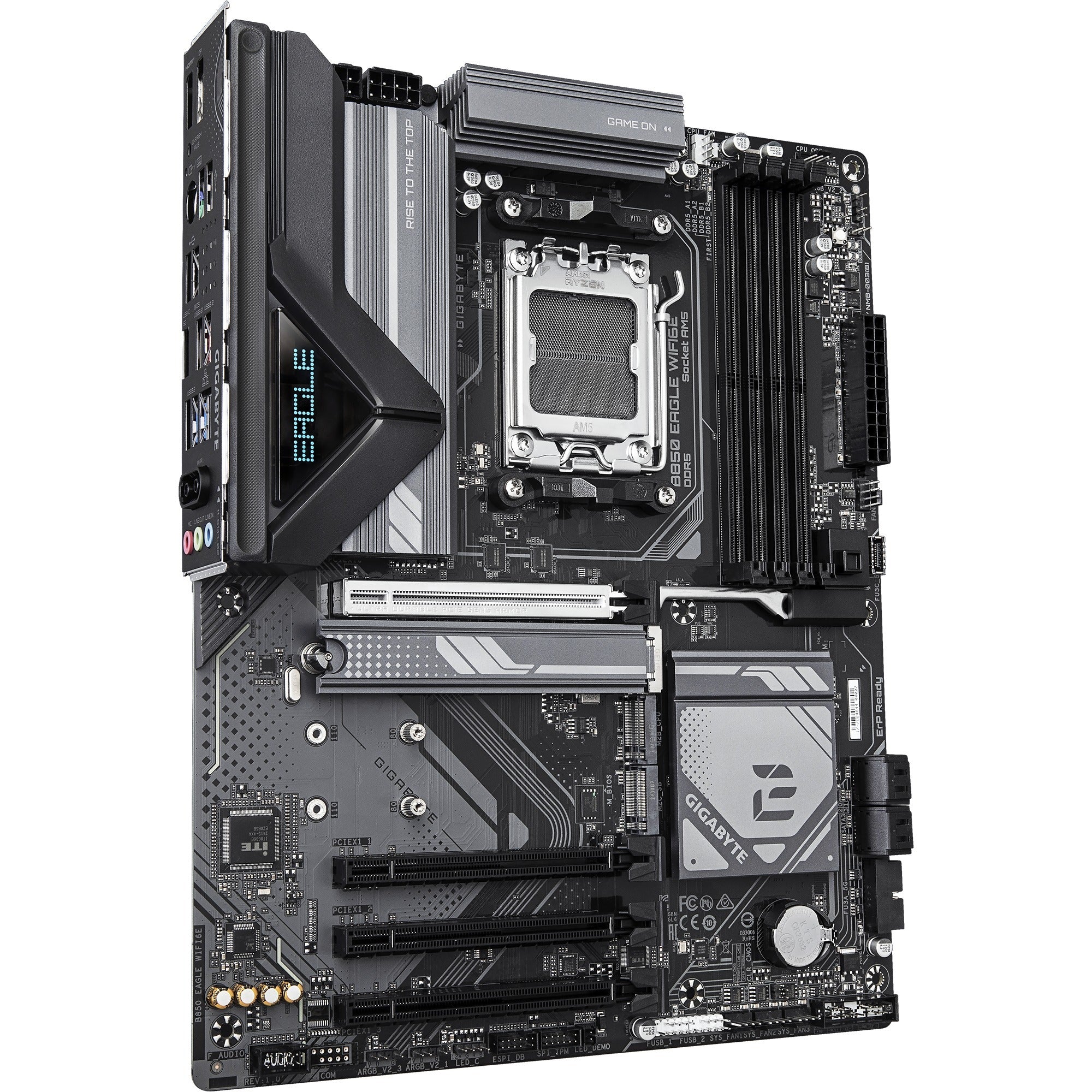 Gigabyte b850 eagle wifi6e socket am5 moederbord (zwart grijs, raid, gb-lan, wi-fi 6e, bt, sound, atx)