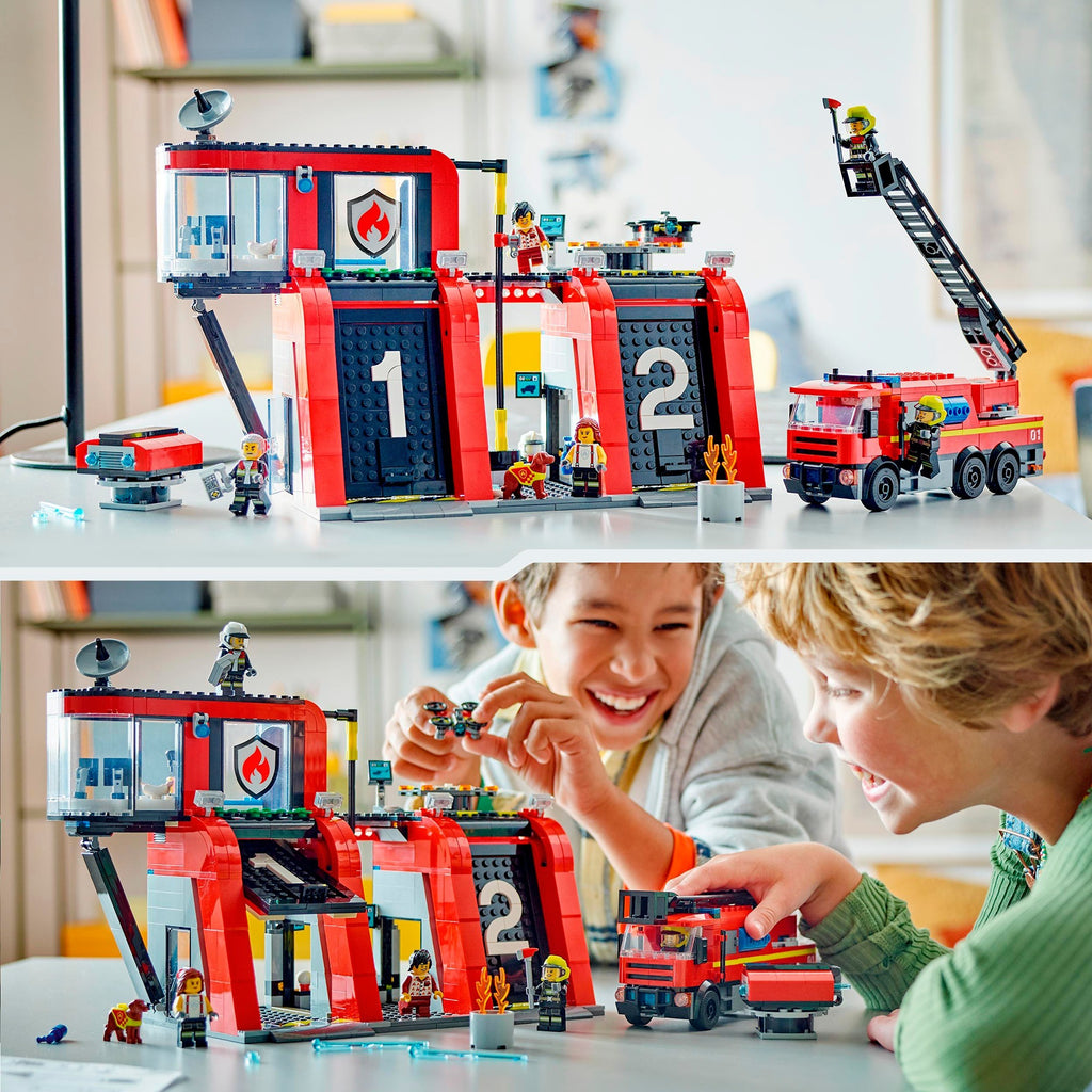 LEGO City 60414 Feuerwache und Feuerwehrauto
