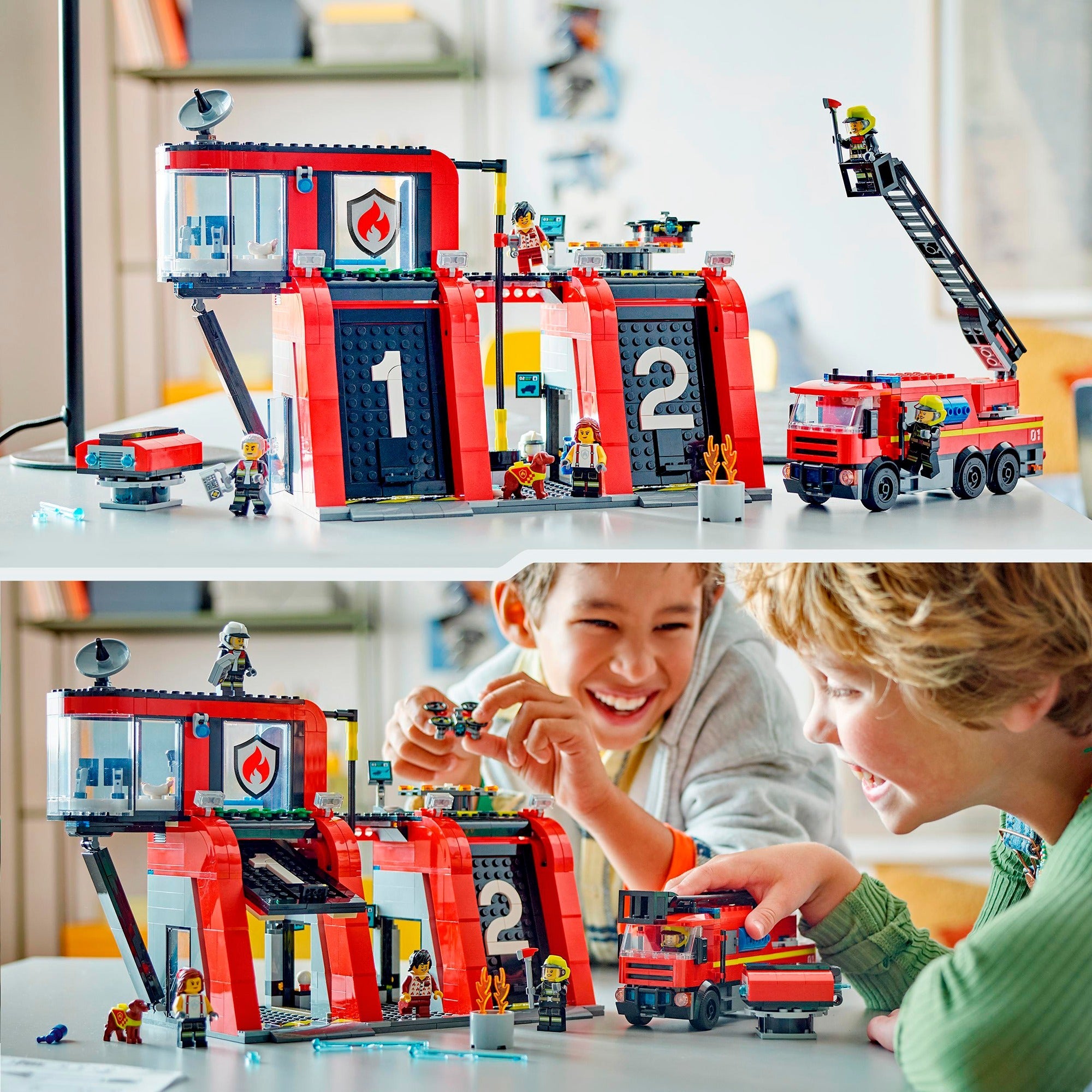 LEGO City 60414 Feuerwache und Feuerwehrauto