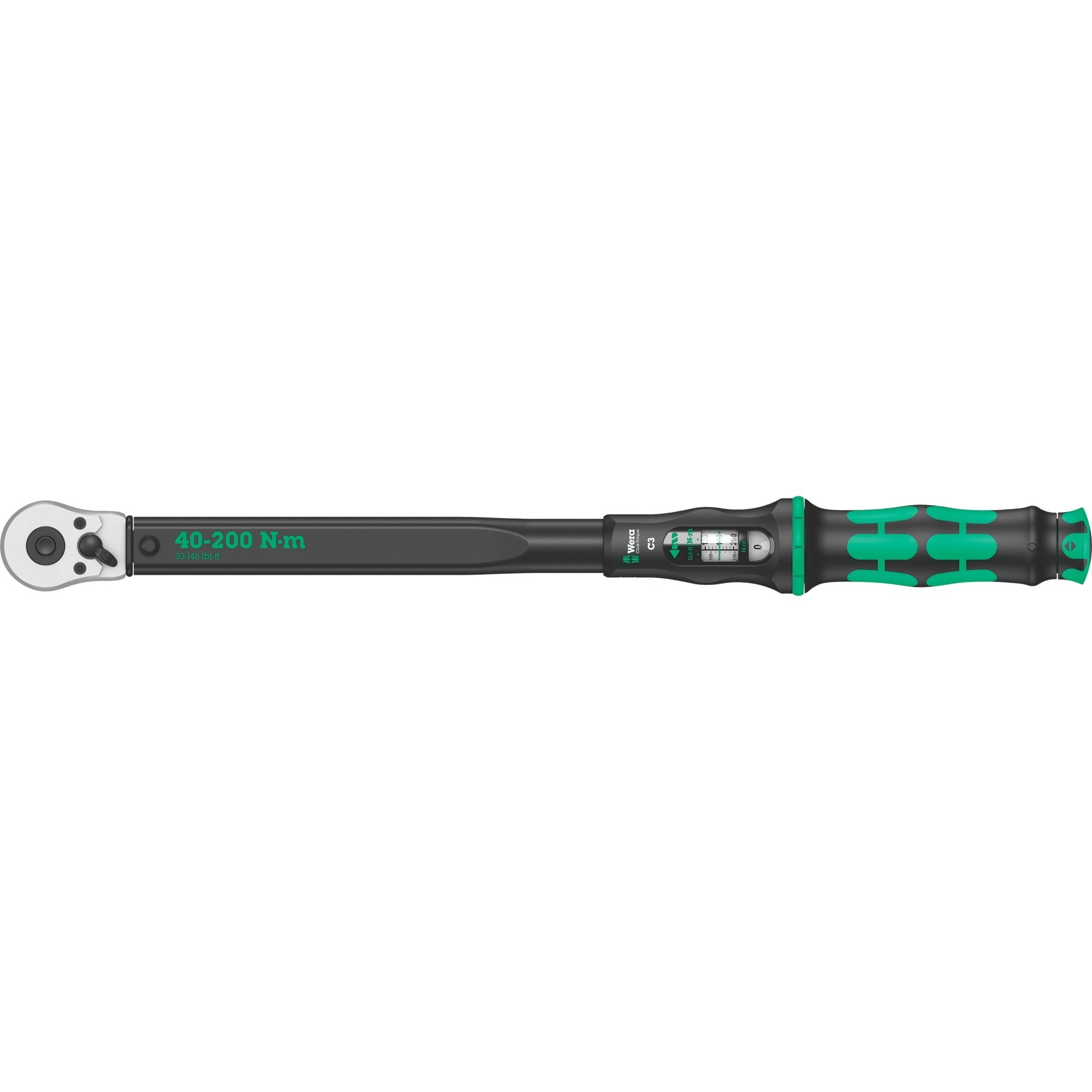 Wera click-torque c 3 draaimomentsleutel met omschakelratel (zwart groen)