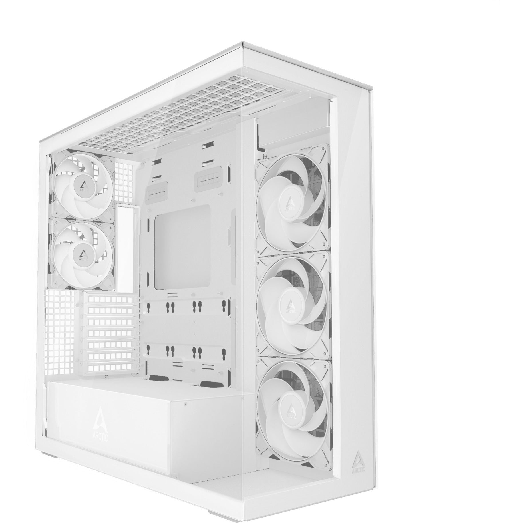 Arctic xtender vg midi tower behuizing (wit | 2x usb-a | 1x usb-c | rgb | tempered glass)