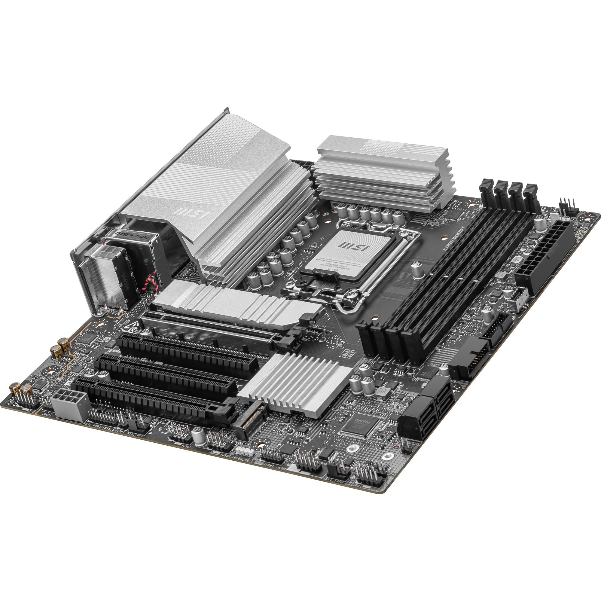 Msi pro b860m-a wifi socket 1851 moederbord (zilver, raid, 5gb-lan, wi-fi 7, bt, sound, µatx)