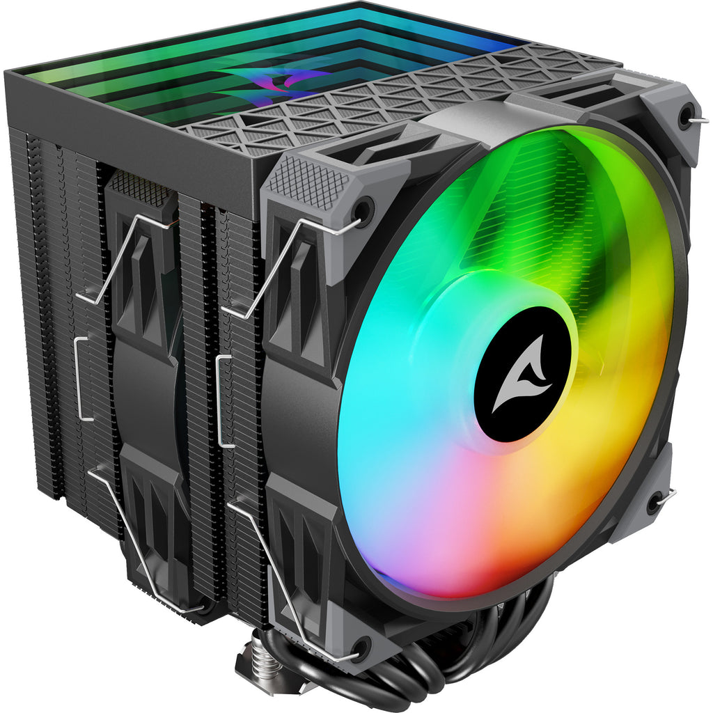 Sharkoon a60 rgb cpu-koeler (zwart, 4-pins pwm fan-connector)