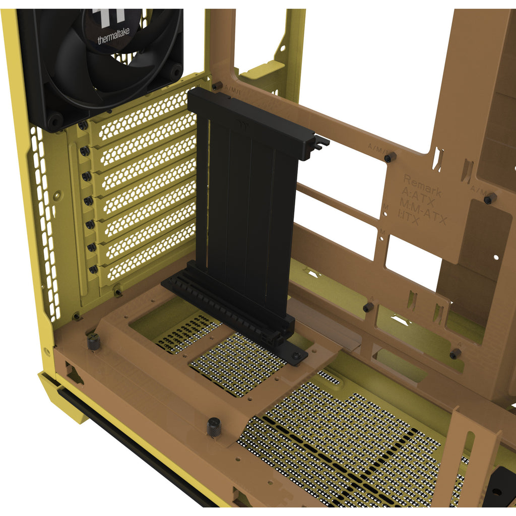 Thermaltake view 390 air butter caramel midi tower behuizing (geel | 2x usb-a | 1x usb-c | tempered glass)