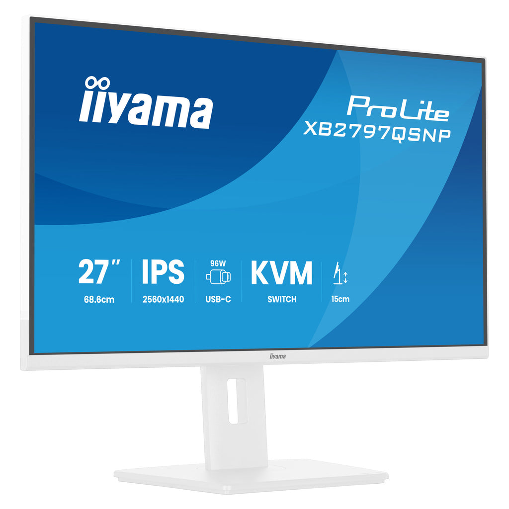 Iiyama prolite xb2797qsnp-w1 27 monitor (wit, hdmi, displayport, usb-c, lan, audio)