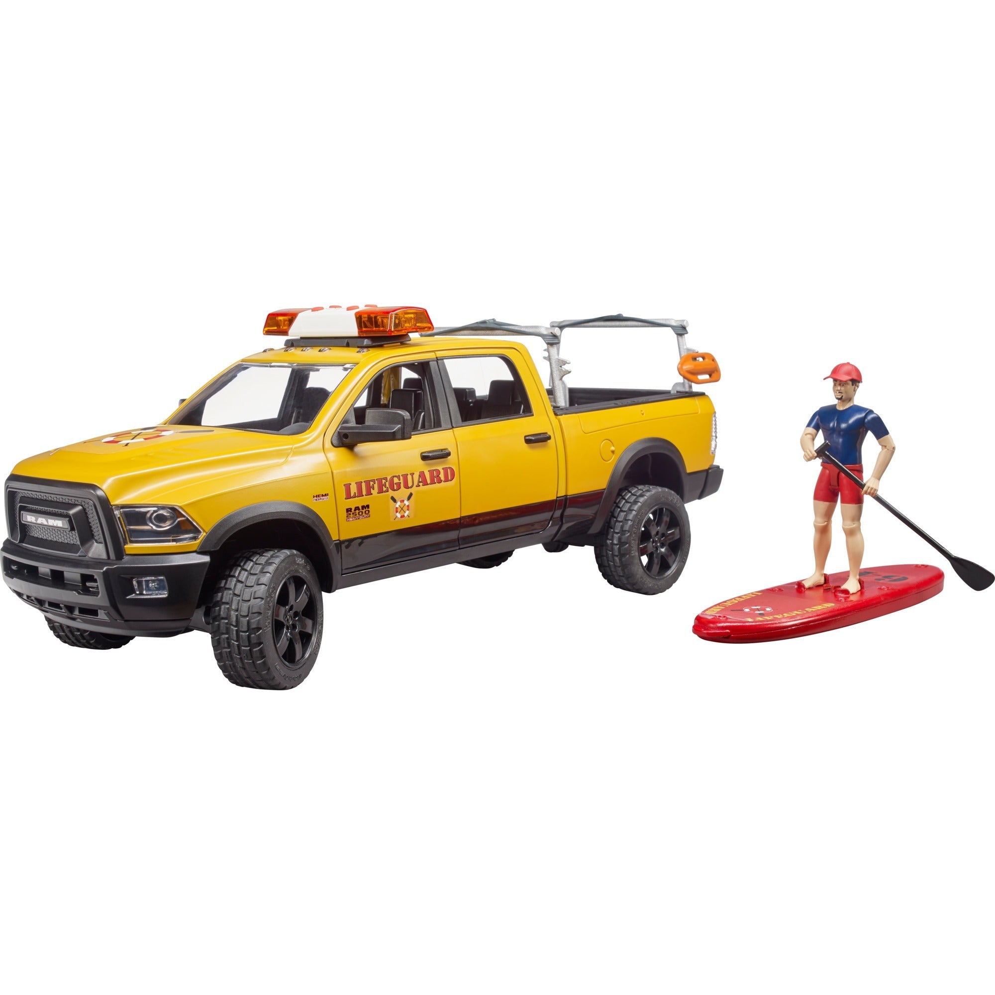 Bruder dodge ram 2500 reddingsbrigadeauto met strandwacht modelvoertuig (02506)