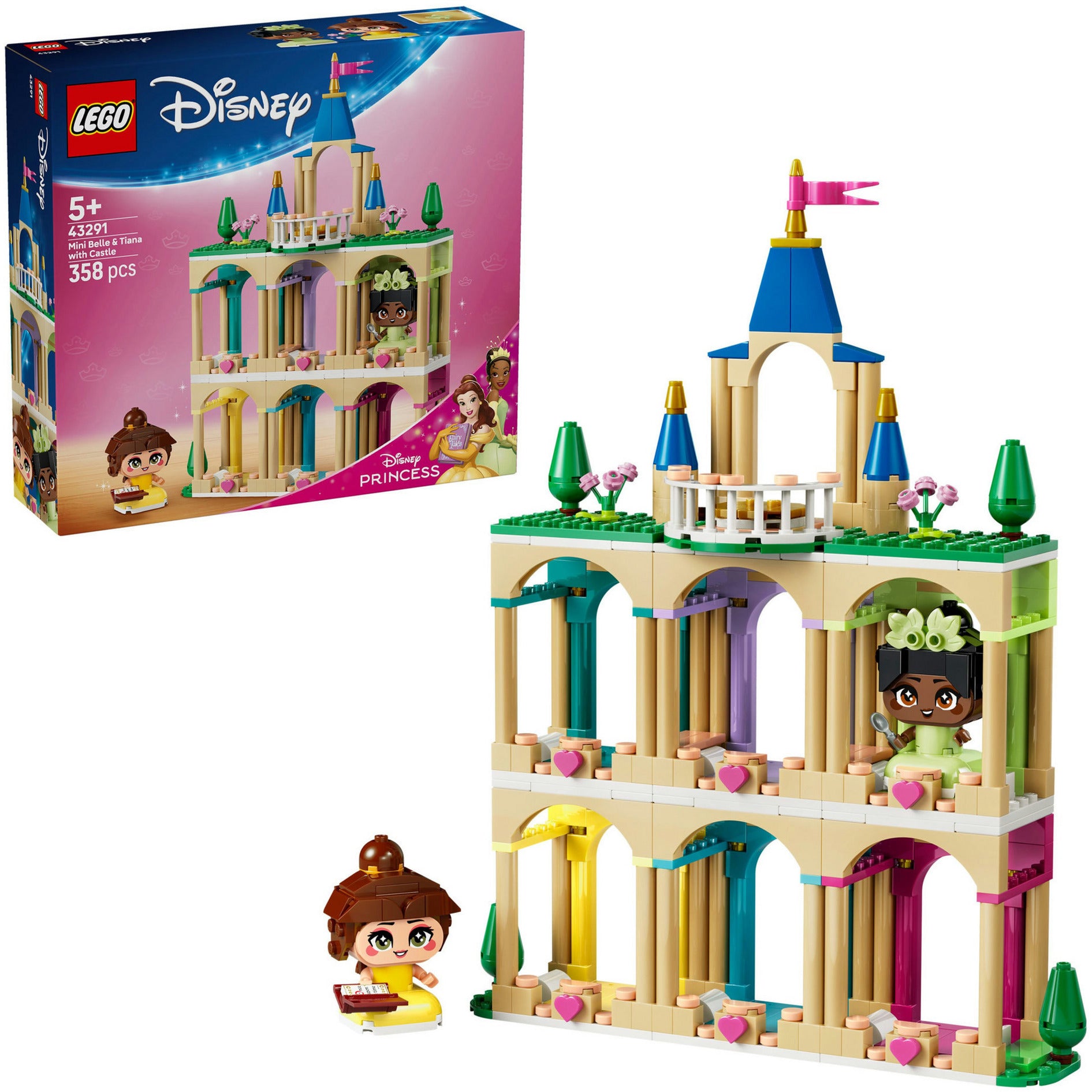 LEGO Disney Prinzessinnen 43291 Mini Belle und Tiana mit Schloss