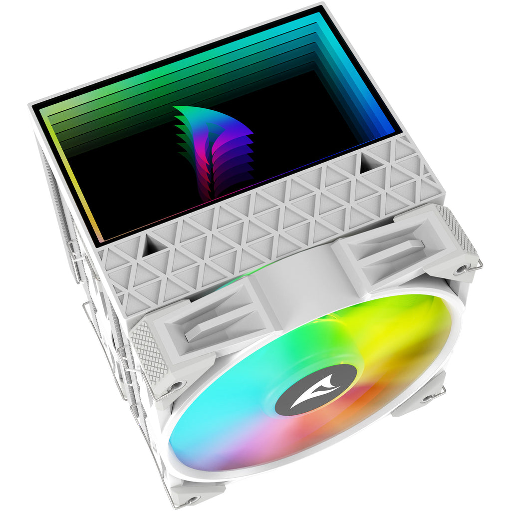 Sharkoon a60 rgb cpu-koeler (wit, 4-pins pwm fan-connector)