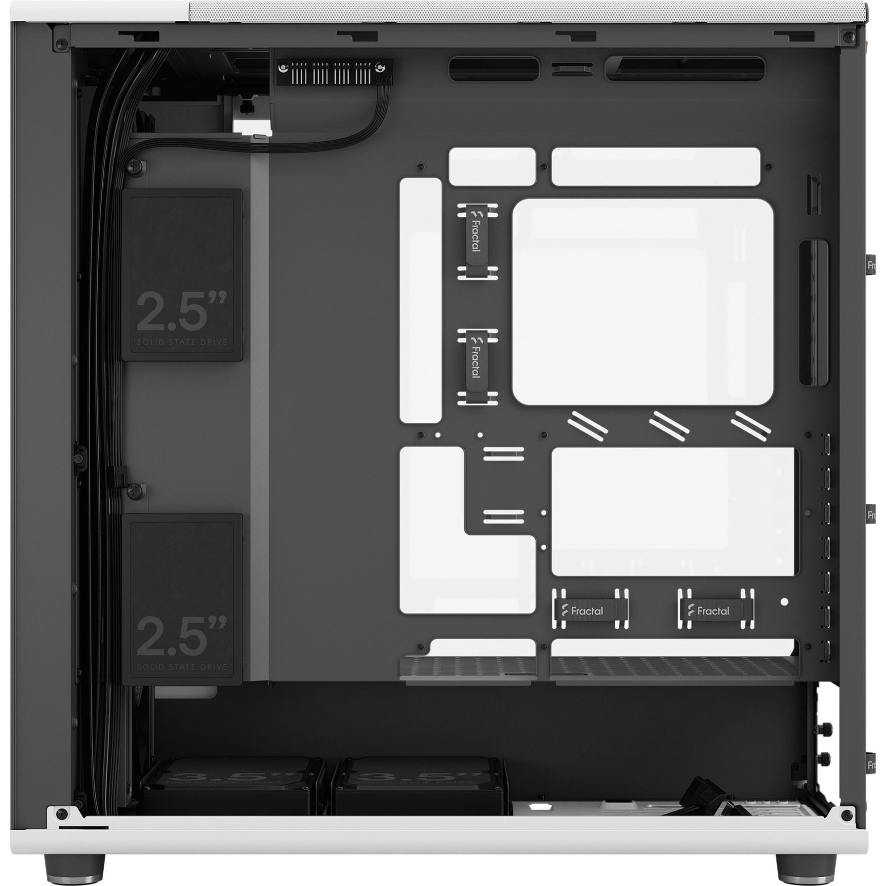 Fractal design north xl rc chalk white tg clear midi tower behuizing (wit houtkleur | 2x usb-a | 1x usb-c | tempered glass)