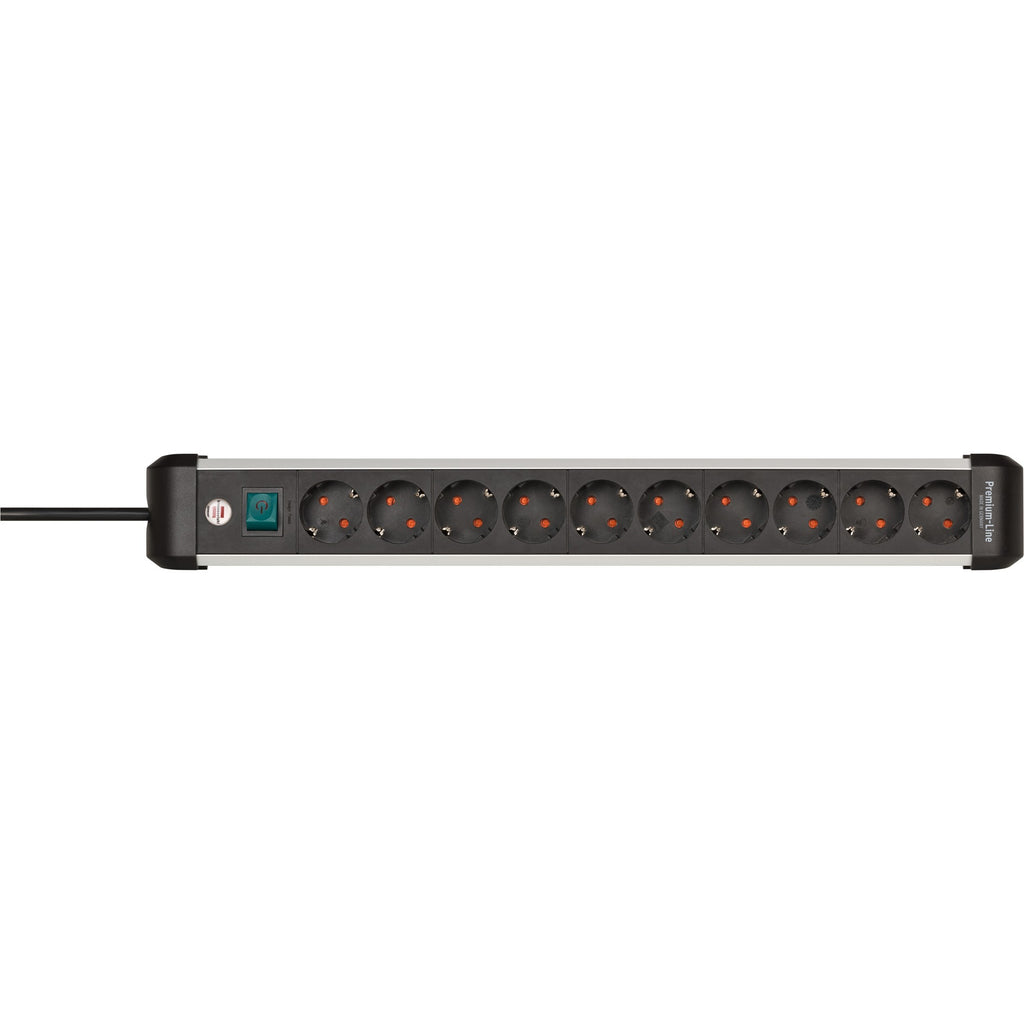 Brennenstuhl premium-alu-line stekkerdoos met schakelaar 10-voudig 3m h05vv-f 3g1,5