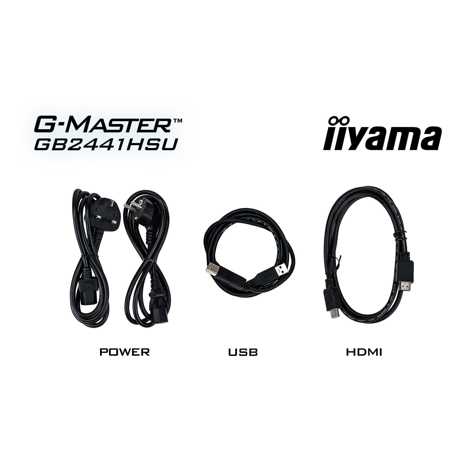 Iiyama g-master black hawk gb2441hsu-b1 23.8 gaming monitor (zwart, hdmi, displayport, 2x usb-a, usb-b, 144 hz)