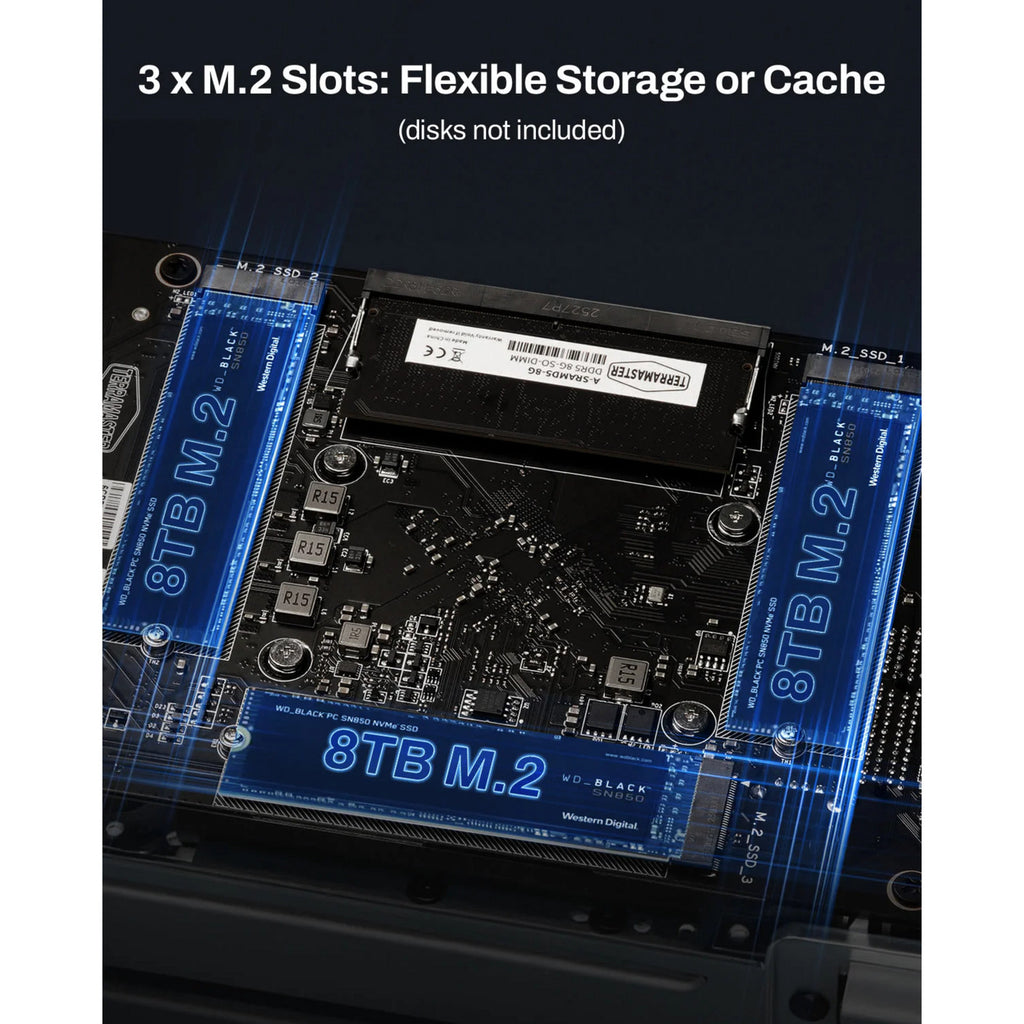 Terramaster f2-425 plus nas (wit, 2x 5gbe, hdmi, usb)