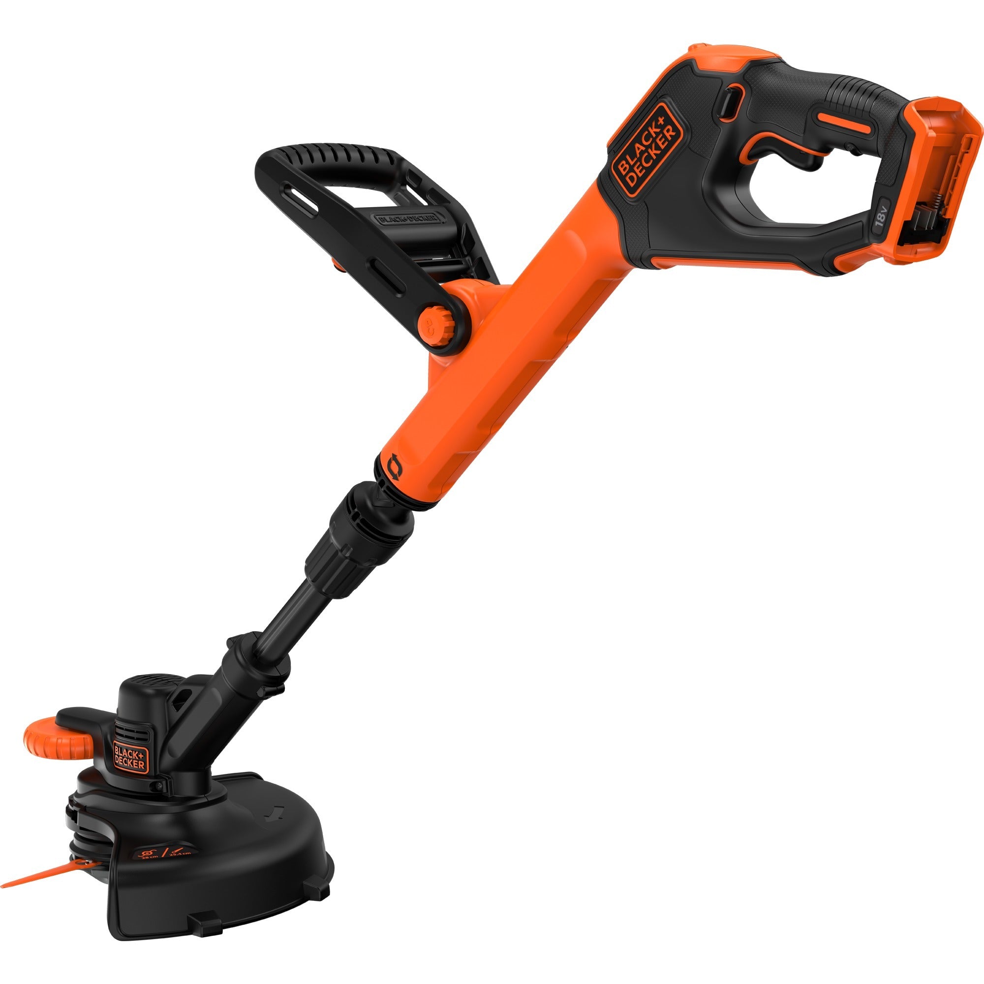 Black+decker 18v grastrimmer met 2 messen zonder accu (zwart oranje, 25 cm, accu en oplader niet inbegrepen)