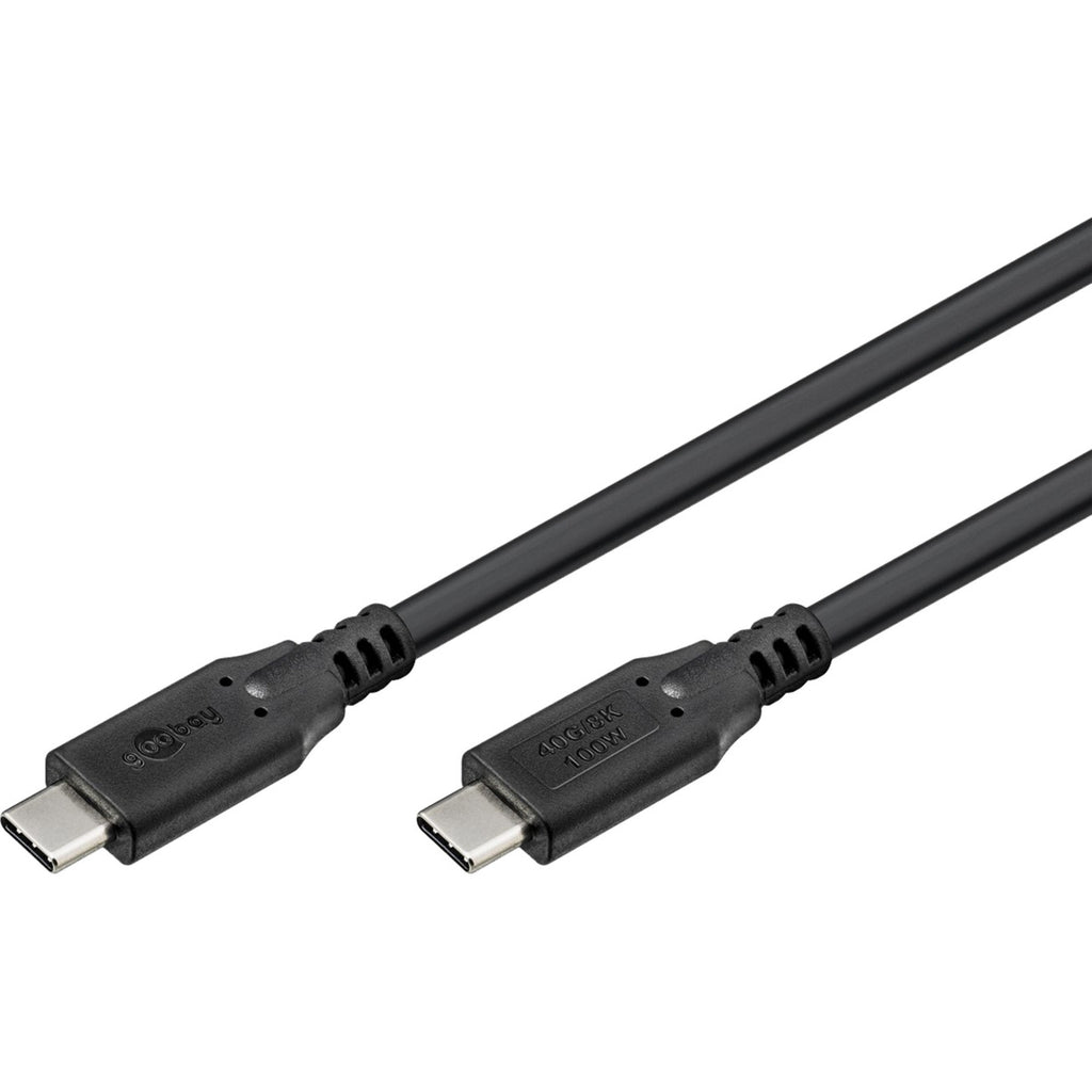Goobay usb-c 4.0 > usb-c kabel (zwart, 0,5 meter)