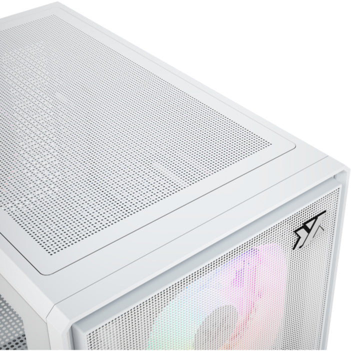 Xyz pc gear atom midi tower behuizing (wit | 2x usb-a | 1x usb-c | tempered glass)