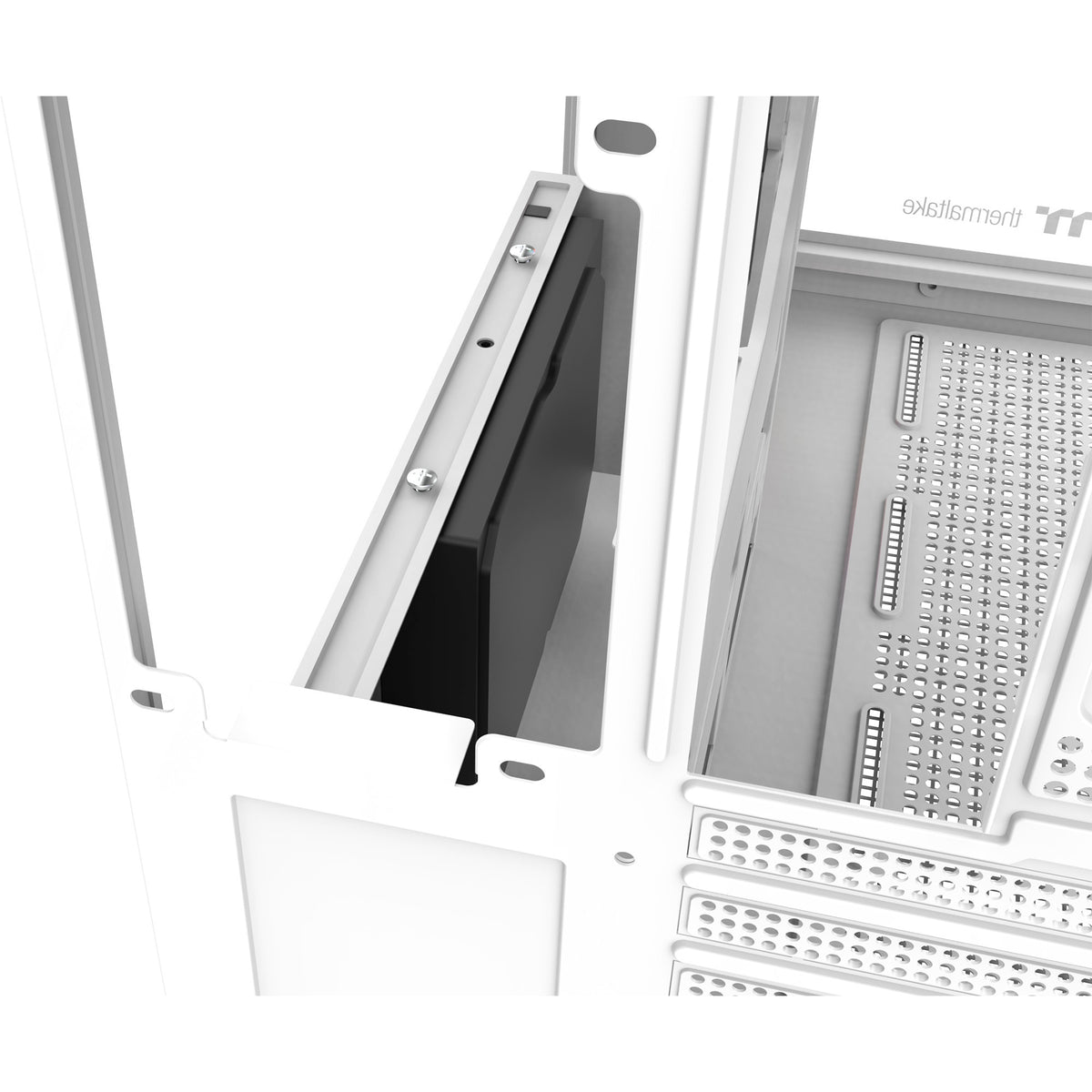 Thermaltake view 380 ws argb snow midi tower behuizing (wit houtkleur | 2x usb-a | 1x usb-c | rgb | tempered glass)
