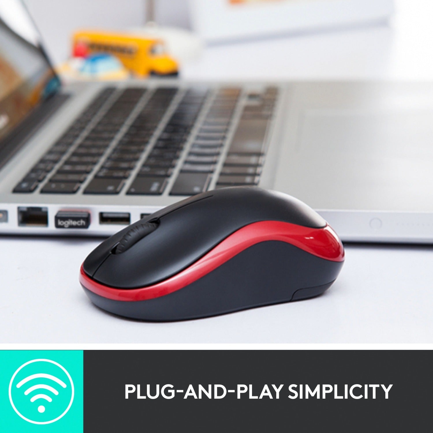 Logitech wireless mouse m185 (rood, retail)