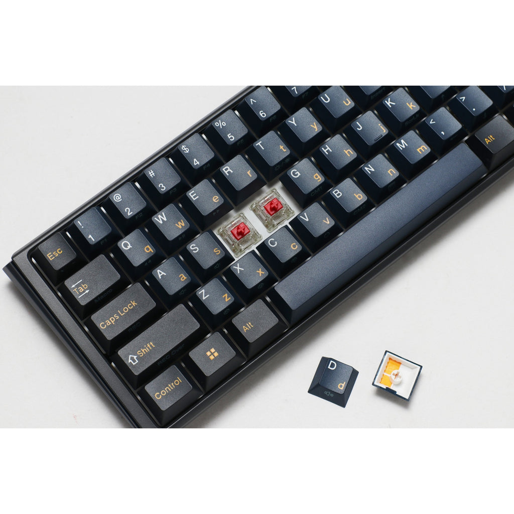 Ducky one 3 pro mini, gaming toetsenbord (zwart, us lay-out, cherry mx2a speed silver, rgb led, double-shot pbt, quack mechanics, 60%, hot swap)