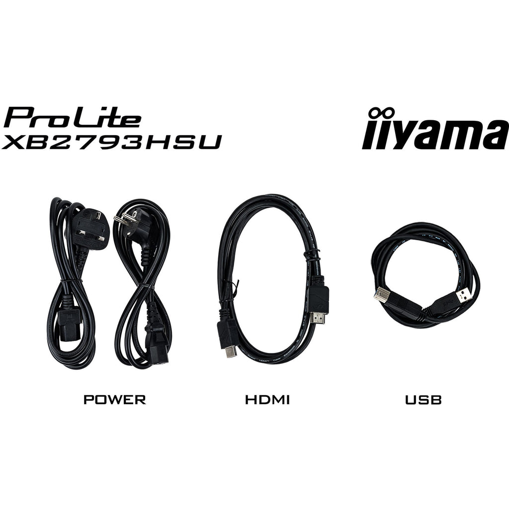 Iiyama prolite xb2793hsu-b1 27 monitor (zwart (mat), 120hz, hdmi, displayport, usb, audio)