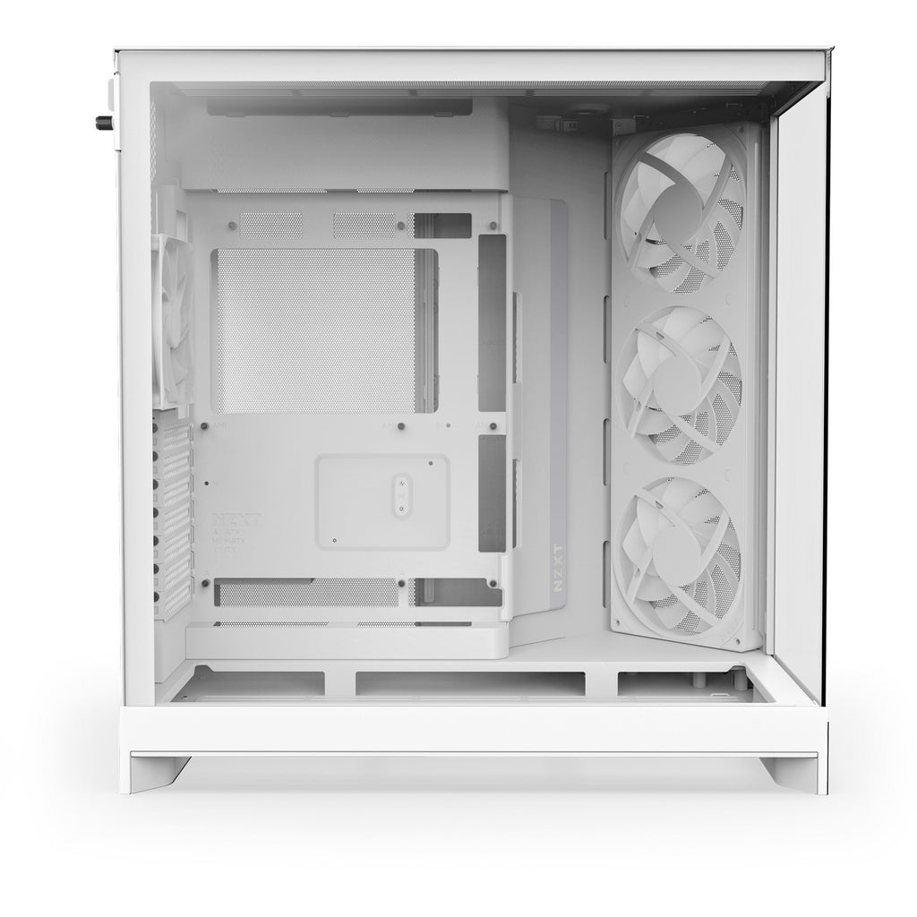 Nzxt h9 flow rgb midi tower behuizing (wit (mat) | 2x usb-a | 1x usb-c | rgb | tempered glass)
