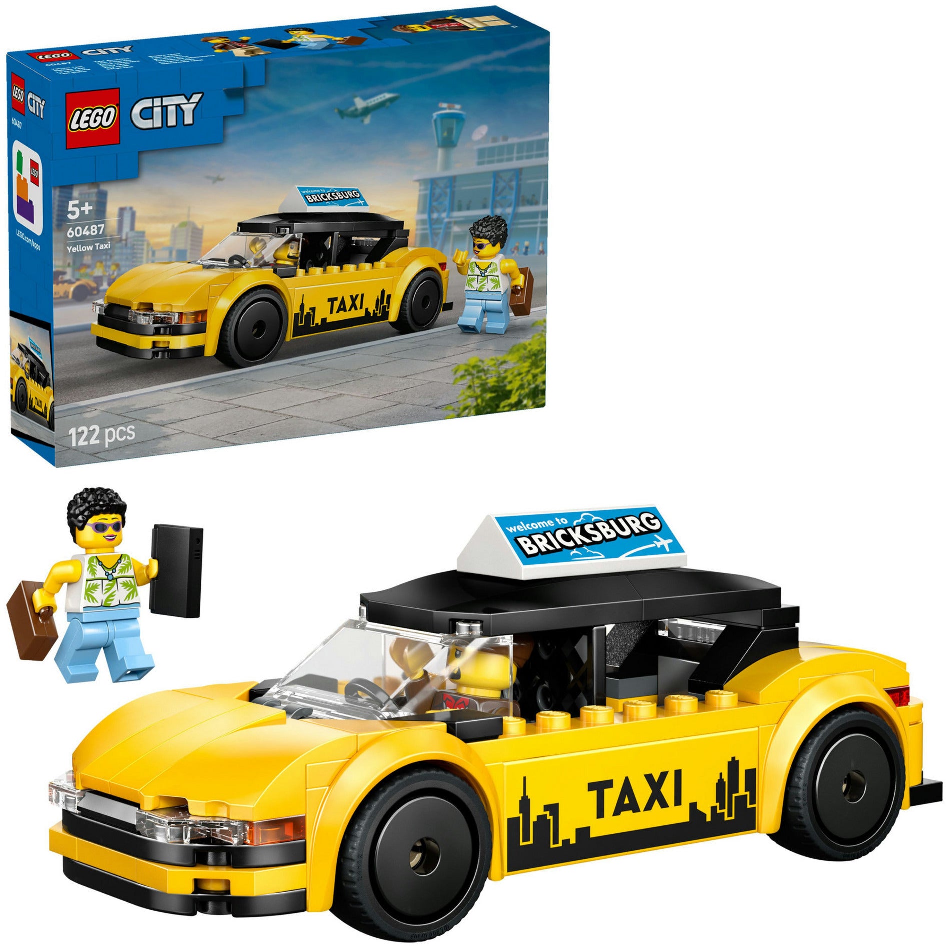 Lego city yellow taxi constructiespeelgoed