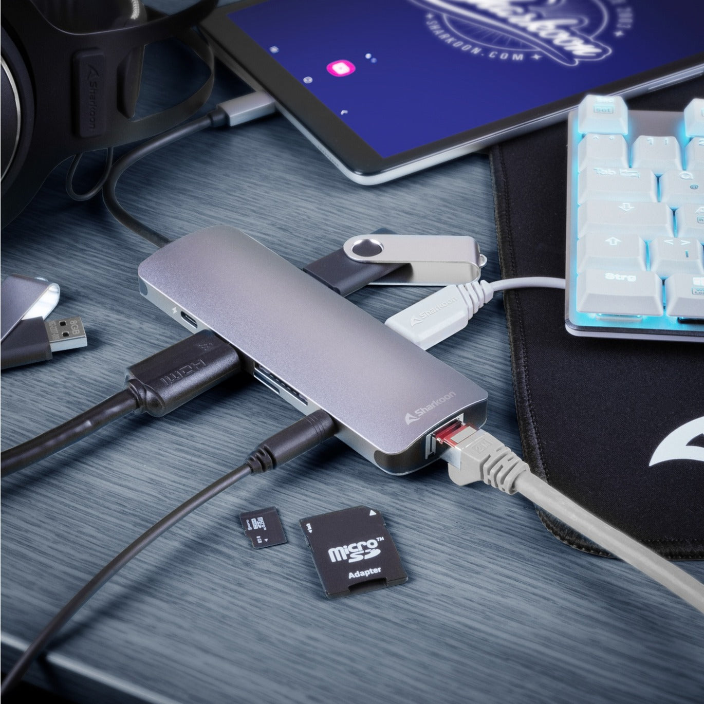 Sharkoon USB 3.0 Typ-C Kombi-Adapter