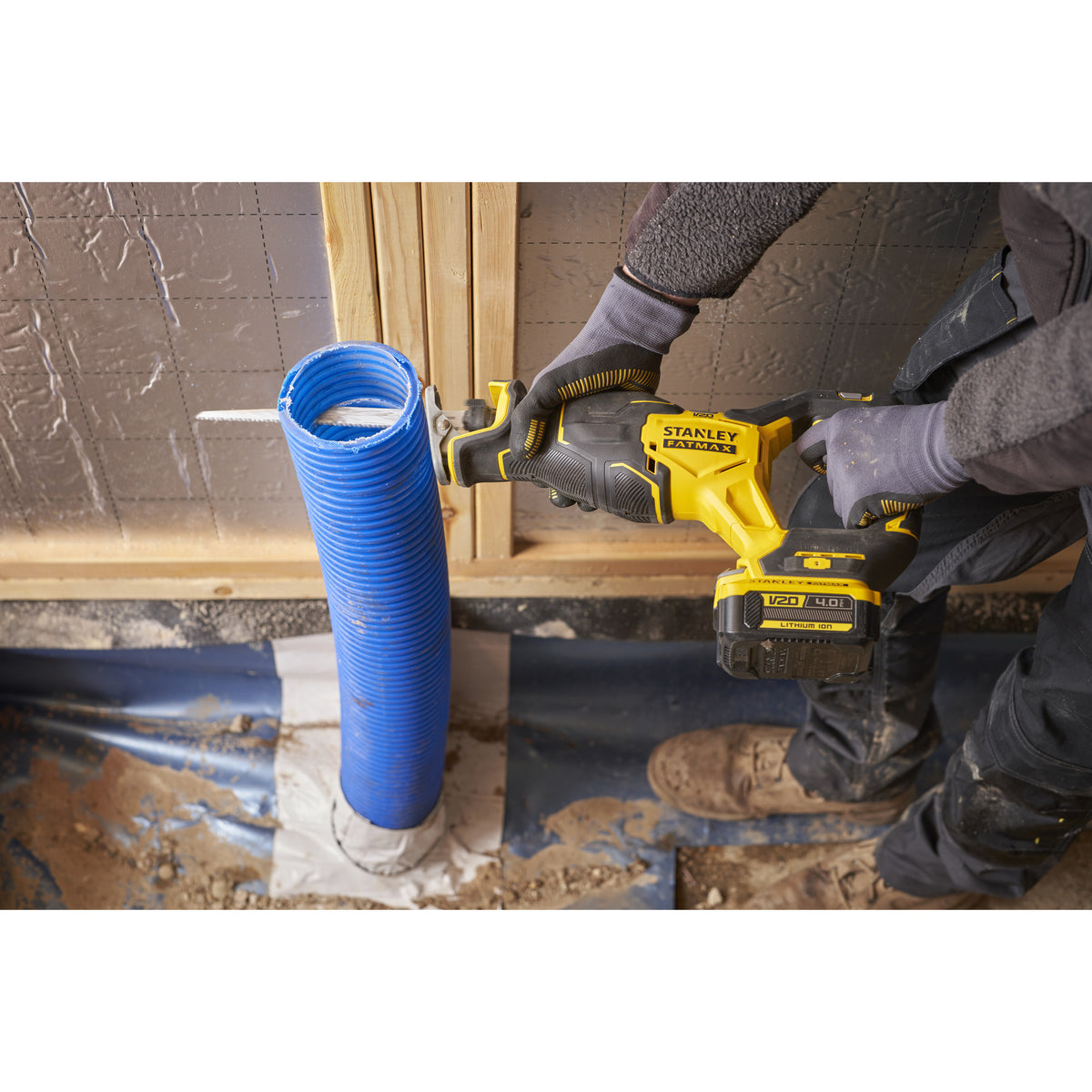 Stanley brushless v20 18v fatmax reciprozaag (zwart geel, accu, oplader en koffer inbegrepen)