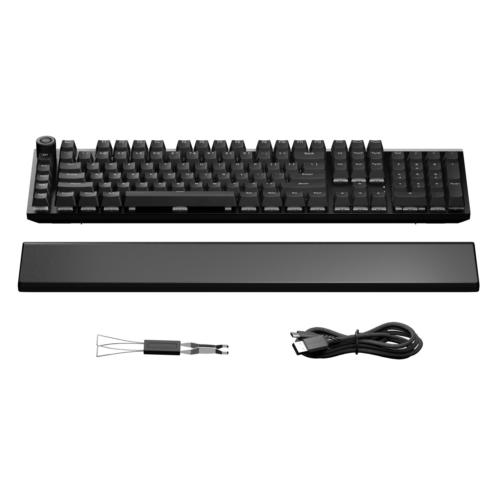 Be quiet! light mount silent tactile rgb mechanisch gaming toetsenbord (zwart, us lay-out (qwerty), silent tactile, 100%, argb, pbt double-shot keycaps)