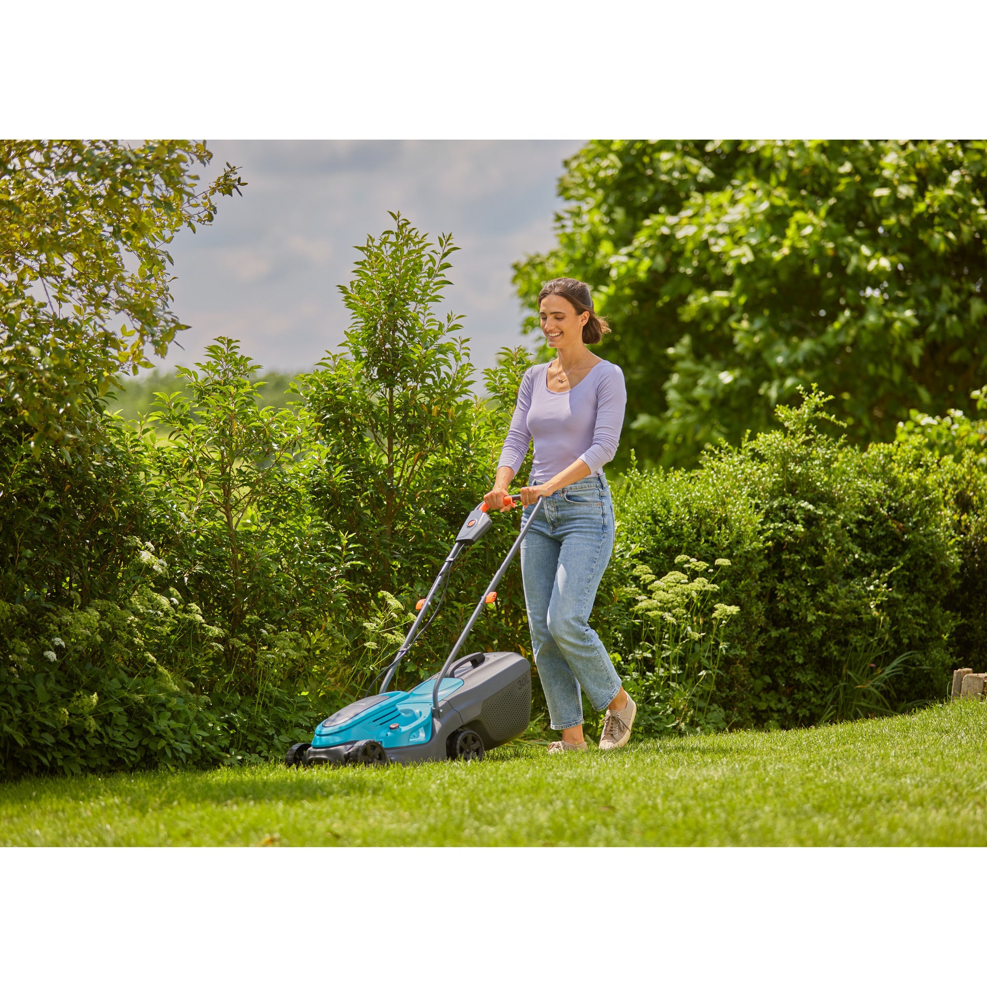 Gardena grasmaaier easymax 32 18v (turquoise grijs, 1x systeemaccu p4a pba 18v 72, 1x snellader p4a al 1830 cv inbegrepen)