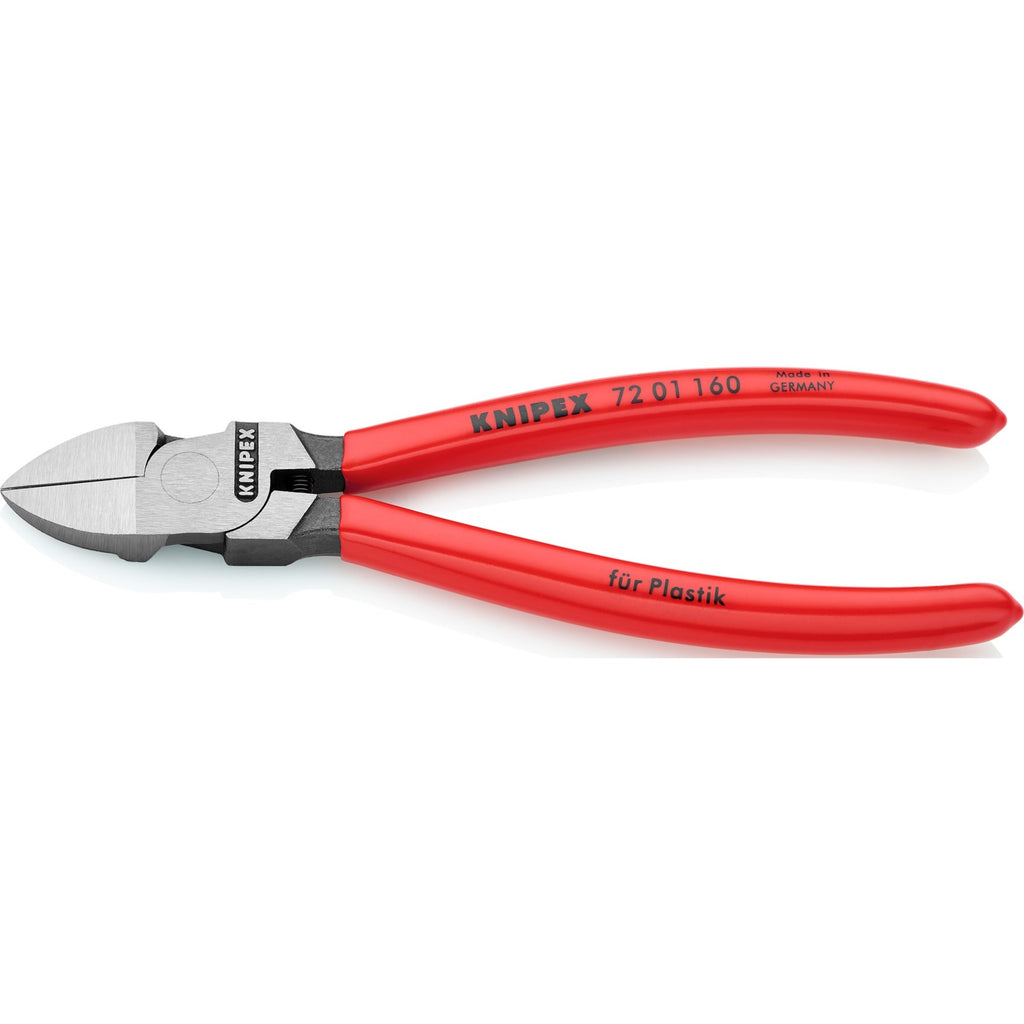 Knipex zijsnijtang voor kunststof 72 01 160 kniptang (rood)