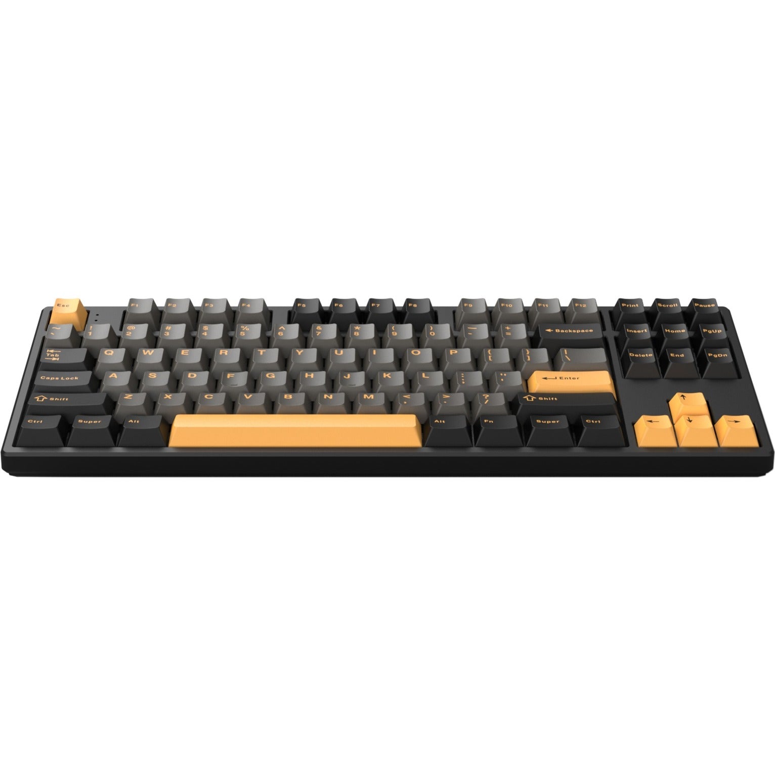 Helloganss hs87t gg01, toetsenbord (wit, us lay-out, gateron yellow, tkl, rgb leds, pbt doubleshot keycaps, hot swap, 2,4 ghz bluetooth usb-c)