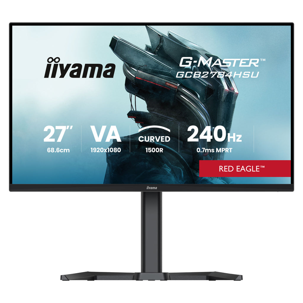 Iiyama g-master red eagle gcb2784hsu-b1 27 curved gaming monitor (zwart, 2x hdmi, 1x displayport, usb, audio, amd free-sync, 240 hz)