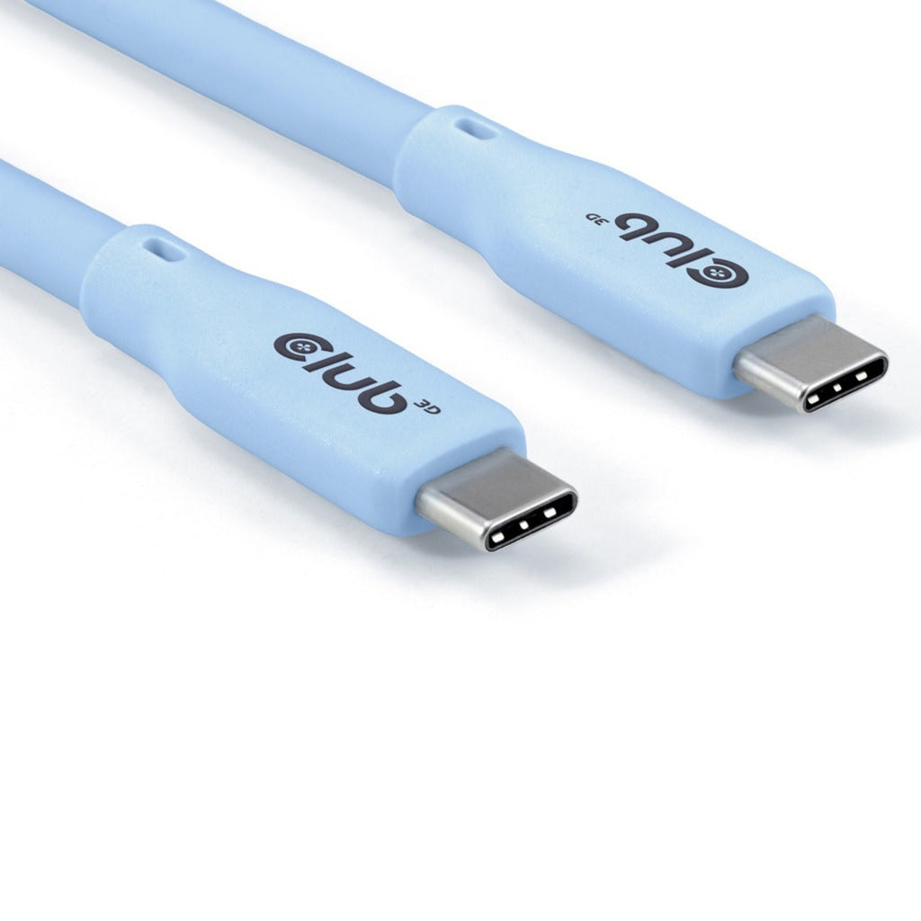 Club 3d gen2x2 type-c bi-directional, 2 meter kabel (lichtblauw, 4k60hz, data 20gbps, pd 240w(48v 5a) epr)