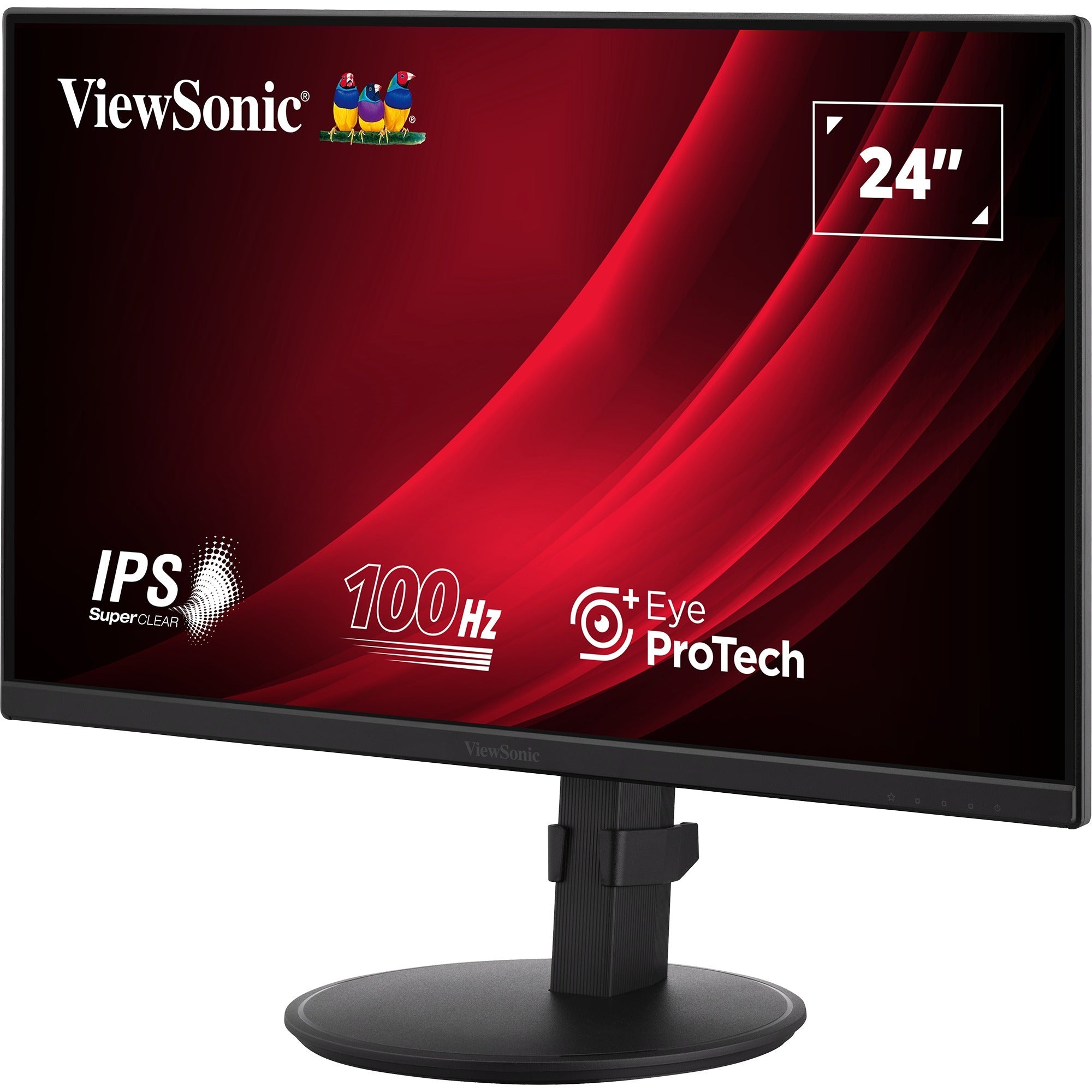 Viewsonic vg2408a 24 monitor (zwart, 1x hdmi, 1x displayport, usb-c, usb-a, sound, 100 hz)