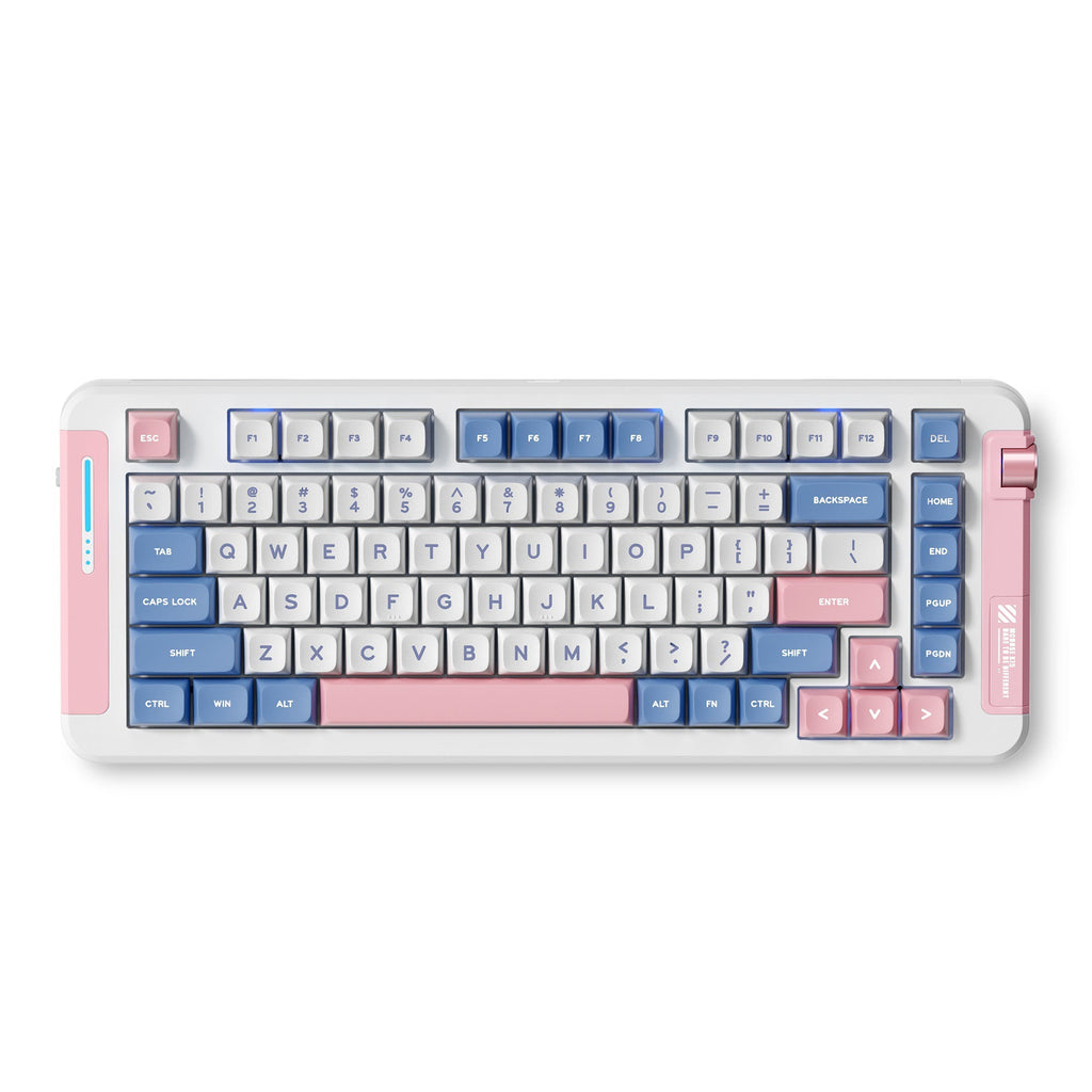 Mchose x75 pink blue icy creamsicle wireless gasket mount mechanical, toetsenbord (wit pink, us lay-out, kailh box icy creamsicle, 75%, rgb, hot swap, double-shot pbt, draadloos bluetooth usb-c)